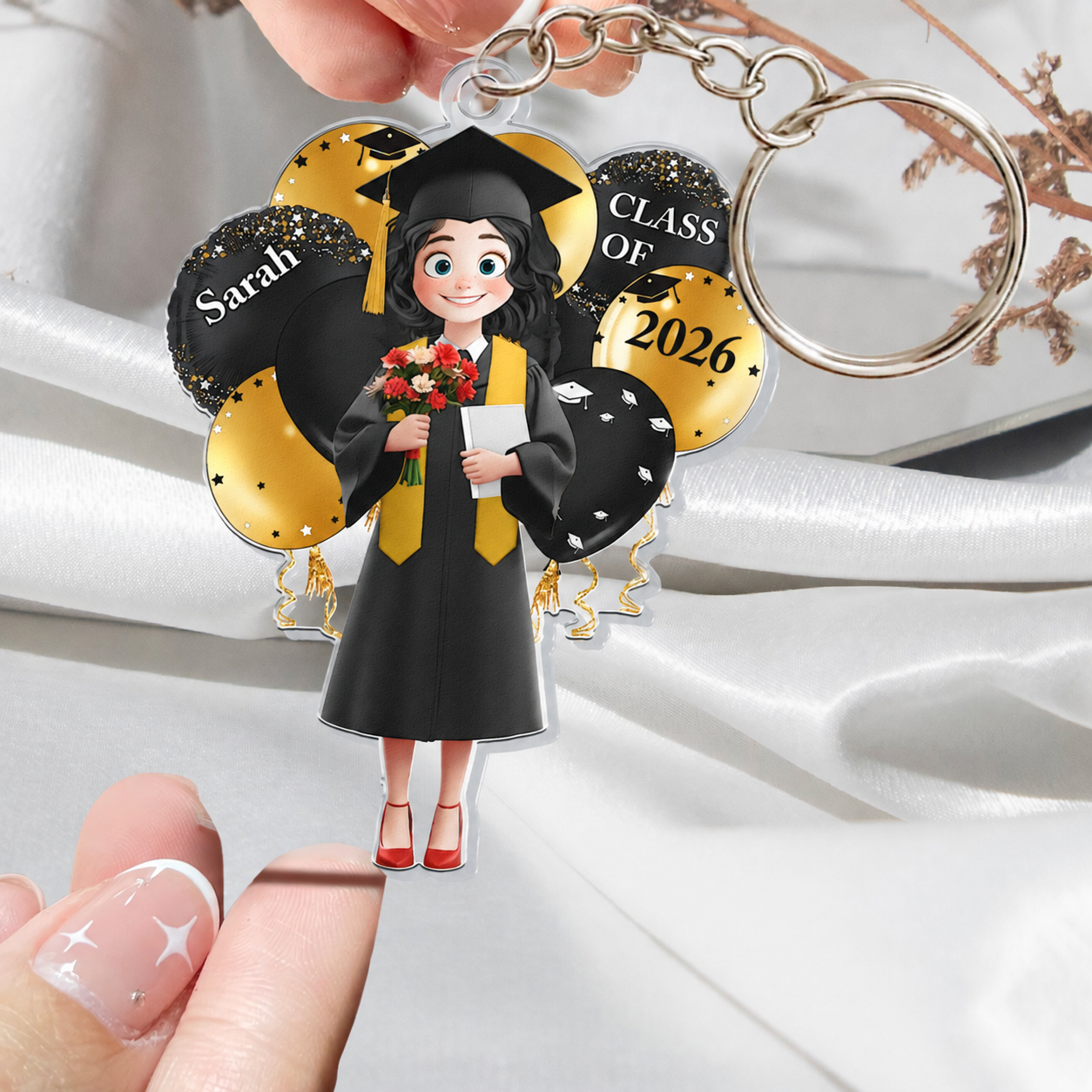 Personalized Graduation Celebration acrylic keychain, alternate view 2