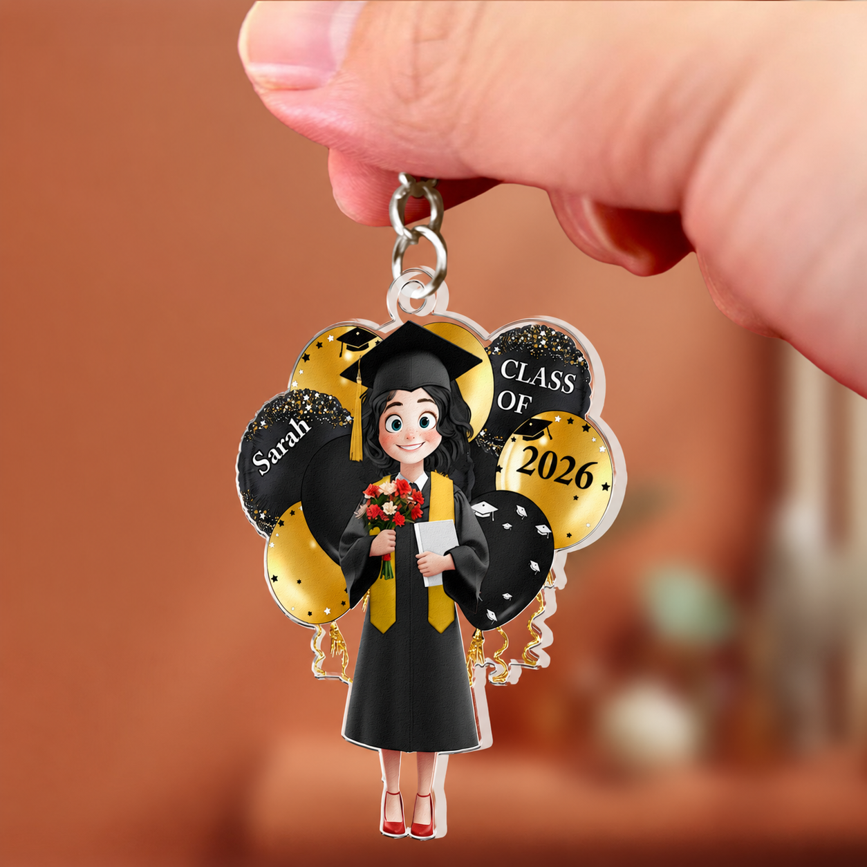 Personalized Graduation Celebration acrylic keychain, alternate view 3