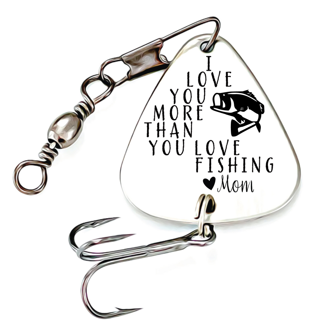 Personalized I Love You More Than You Love Fishing fishing lure, alternate view 4