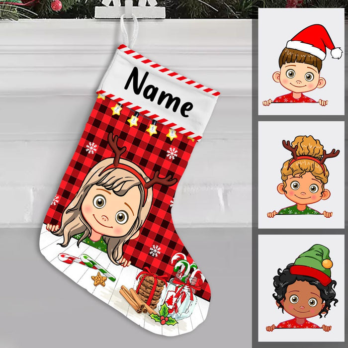 Personalized Christmas Granddaughter, Grandson Stocking Christmas stocking, main view