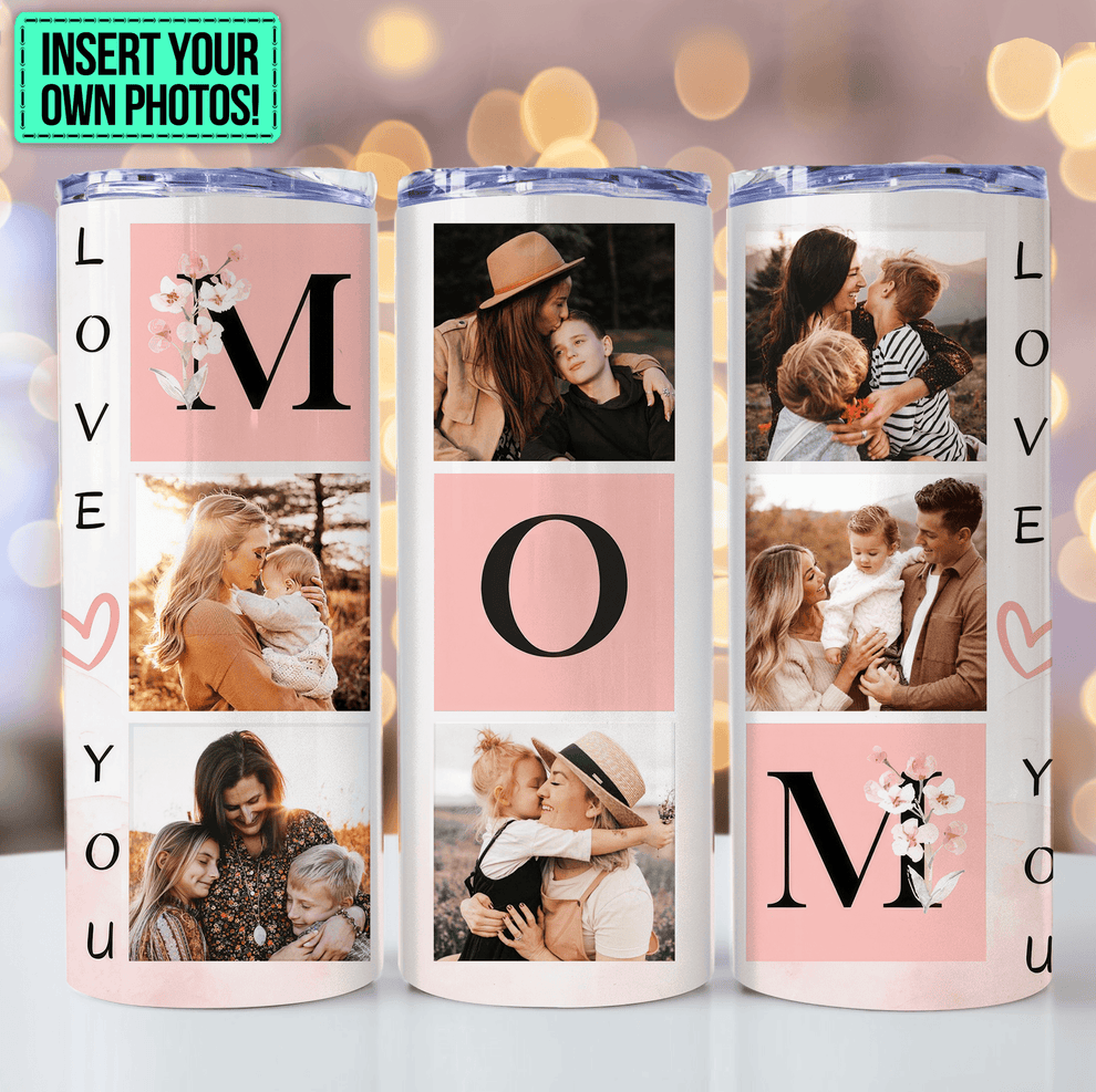 Custom Photo Mothers' Day Sakura Blossom Tumbler skinny tumbler, main view
