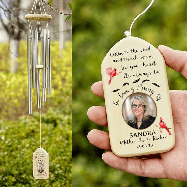 Custom Photo In Loving Memory Of You personalized wind chime, alternate view 2