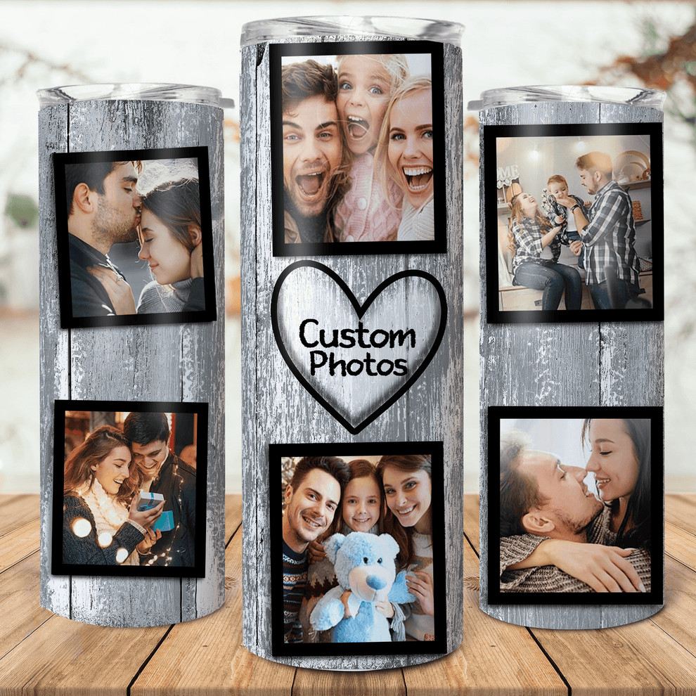 Custom Photo Collage Tumbler skinny tumbler, main view