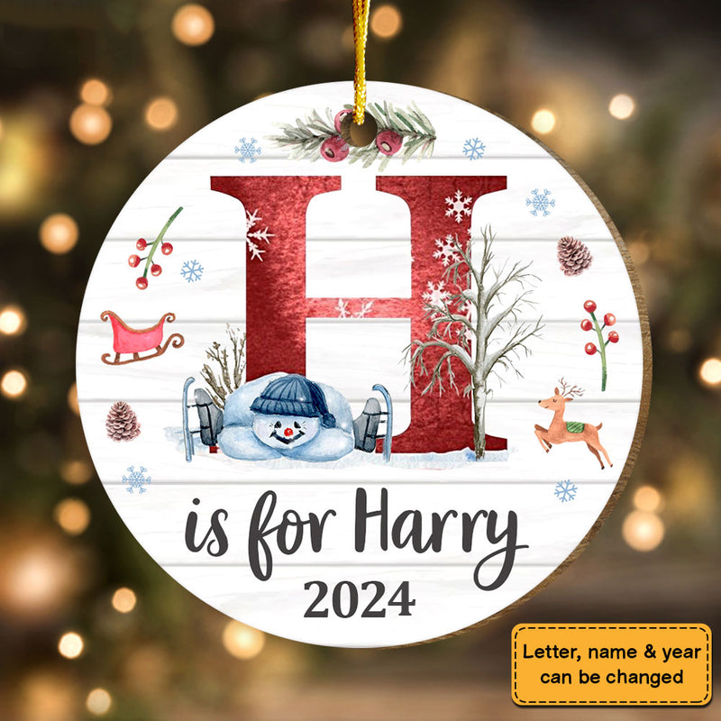Personalized Name Ornament personalized custom shaped wood ornament, alternate view 3