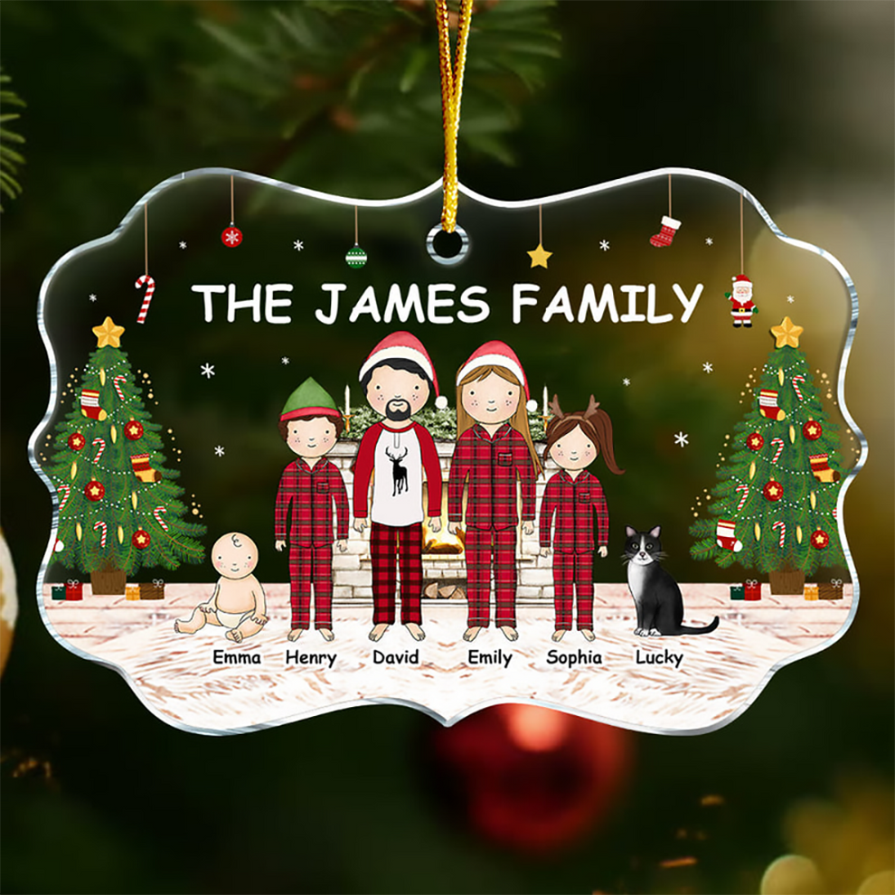 Personalized Gift For Family Christmas Ornament medallion acrylic ornament, main view