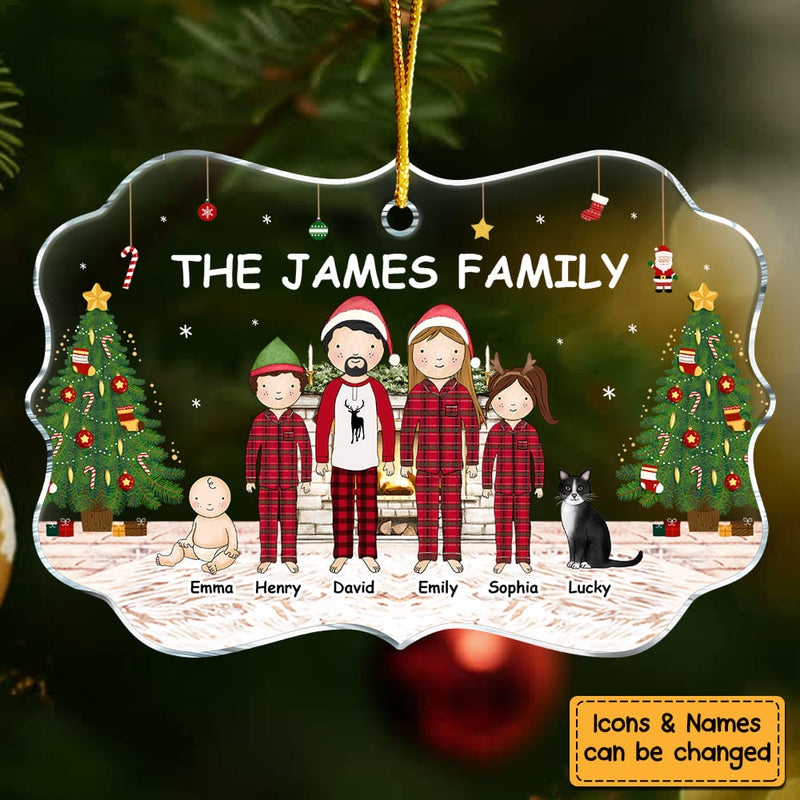 Personalized Gift For Family Christmas Ornament medallion acrylic ornament, alternate view 2