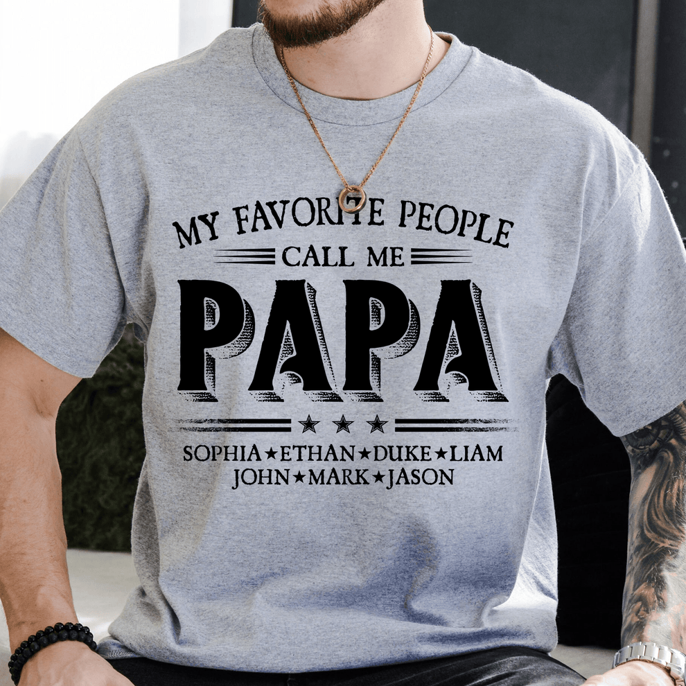Custom Kids Names My Favorite People Call Me Grandpa t-shirt, main view