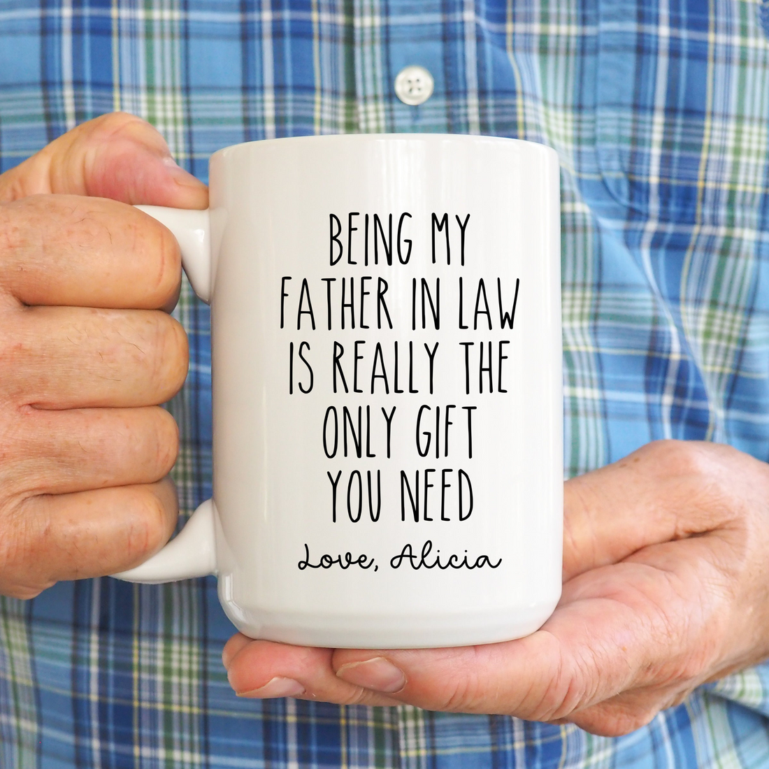 Personalized Being My Father In Law is The Only Gift You Need mug, alternate view 2