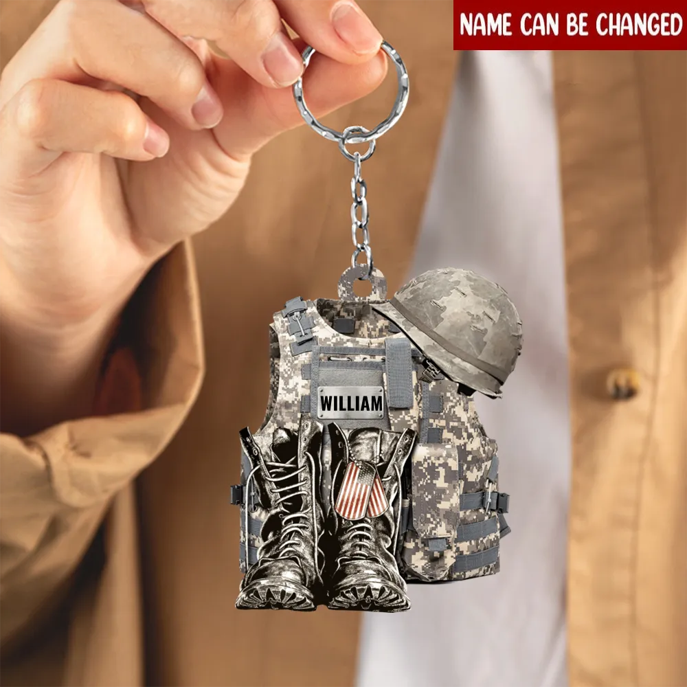 Personalized United States Military Uniforms acrylic keychain, alternate view 3