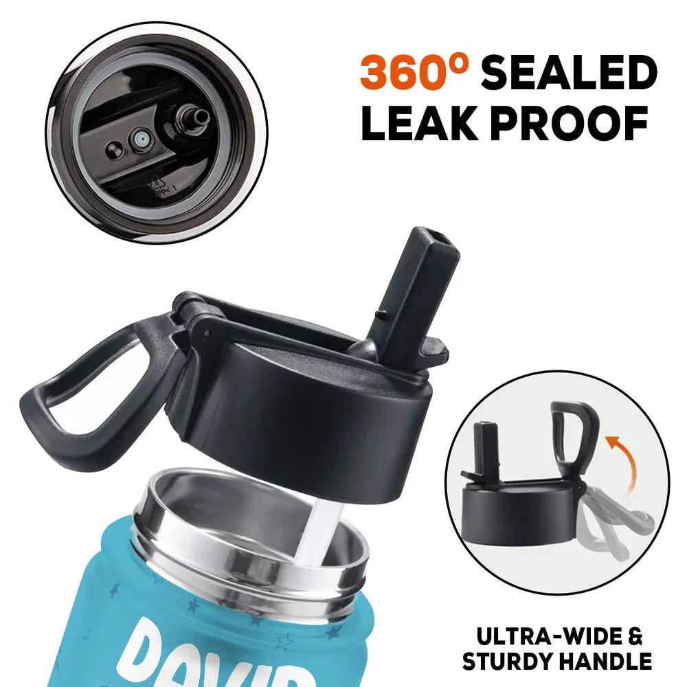 Kid Back To School - Personalized Kids Stainless Steel Water Bottle - Custom Gift For Back To School, First Day of School - Student, Son, Daughter | Kindergarten, Pre-K, Preschool