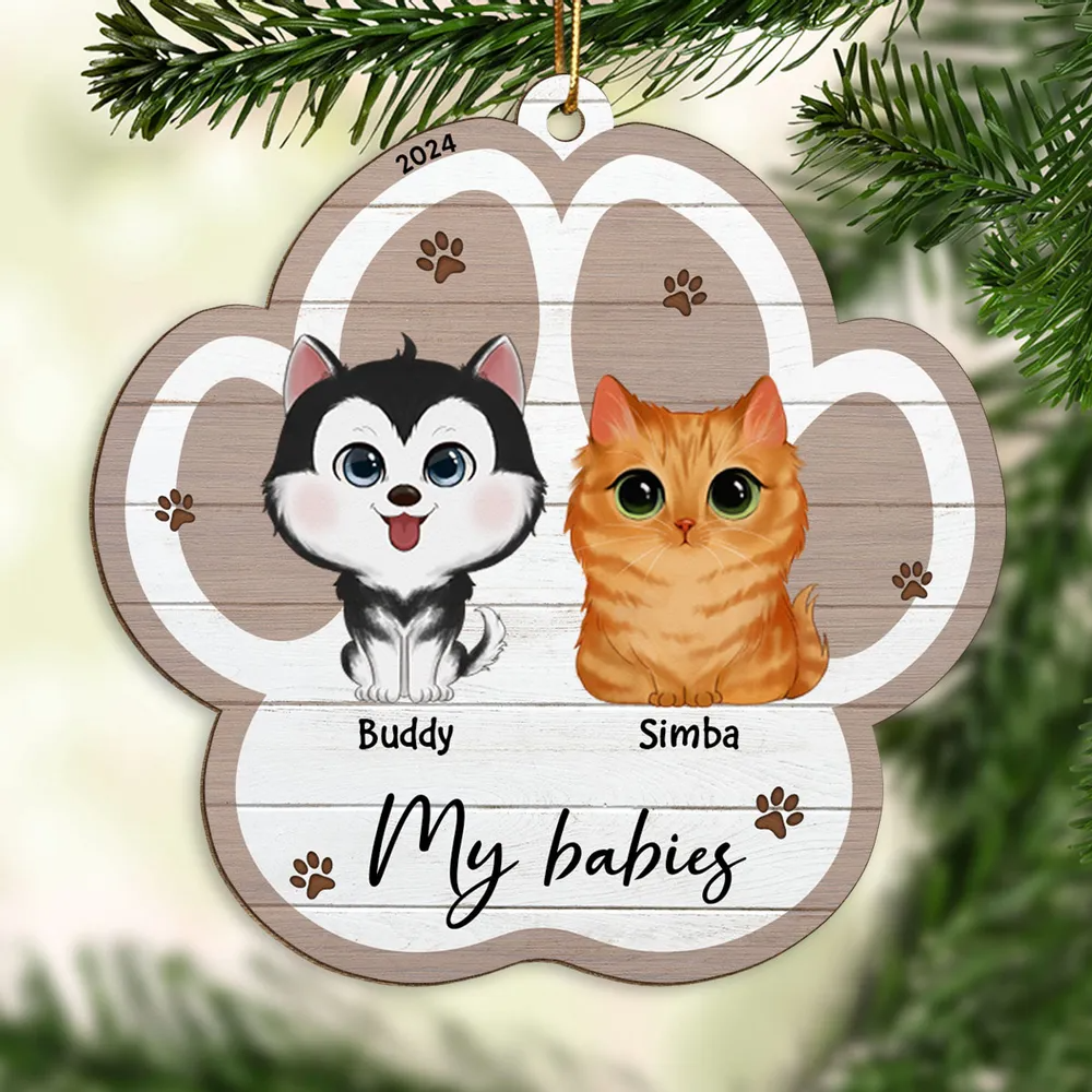 Merry Christmas Pet Lover - Personalized Wood Ornament - Christmas Gift for Dog Lovers, Cat Lovers, Pet Lovers