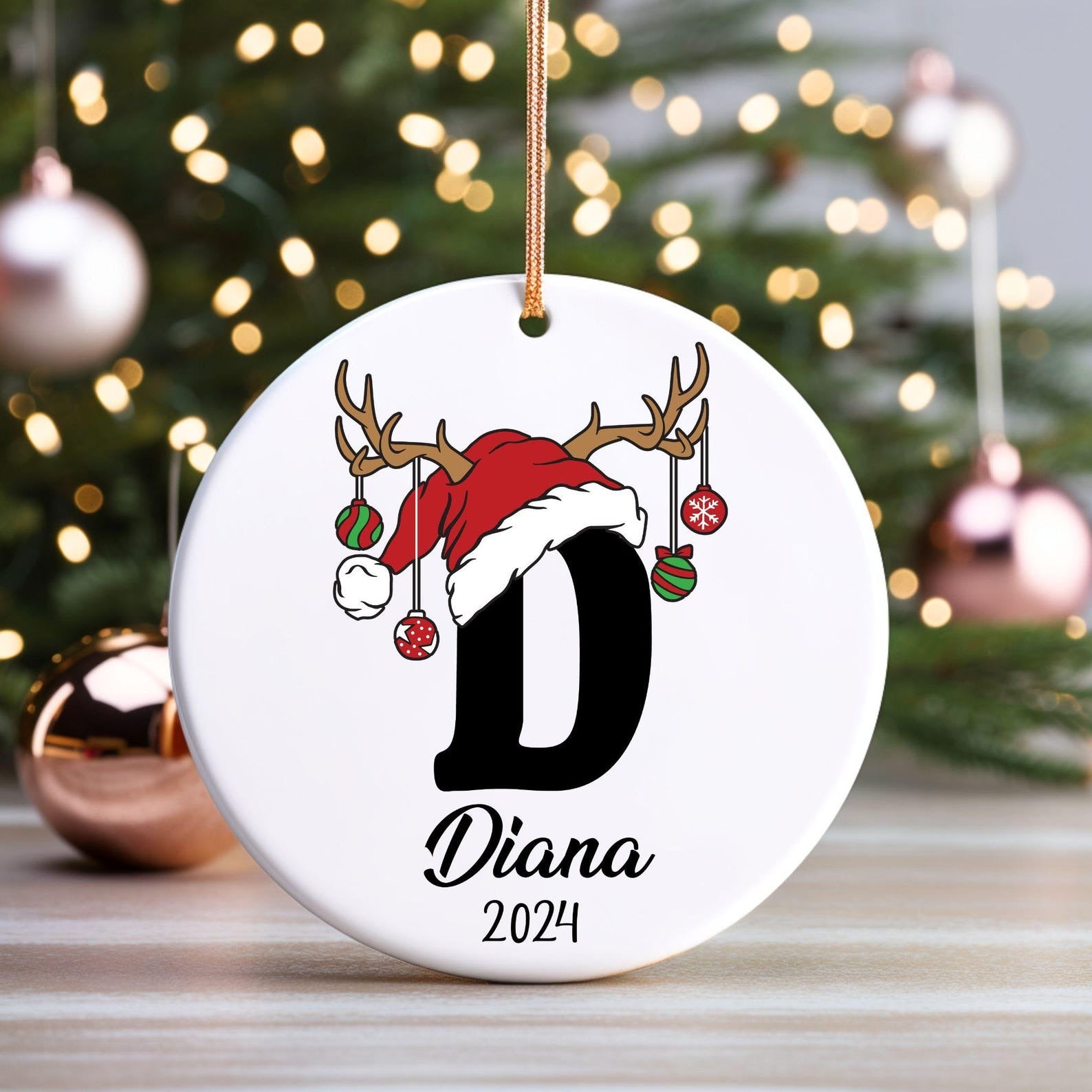 Letter Name Ornament, 2025 Family Ornament, Custom Initial Ornament, Personalized Ornament Name, Family Christmas Ornament, Christmas Gift