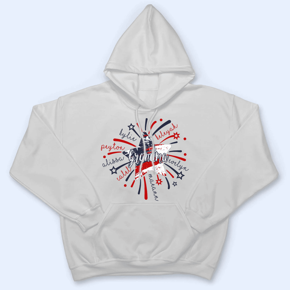 4th of July Firework America Flag - Personalized Custom T Shirt - Birthday, Loving, Funny Gift for Grandma/Nana/Mimi, Mom, Wife, Grandparent - Suzitee Store