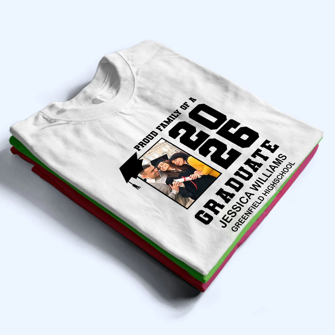 Custom Photo Proud Family Graduation t-shirt, alternate view 3