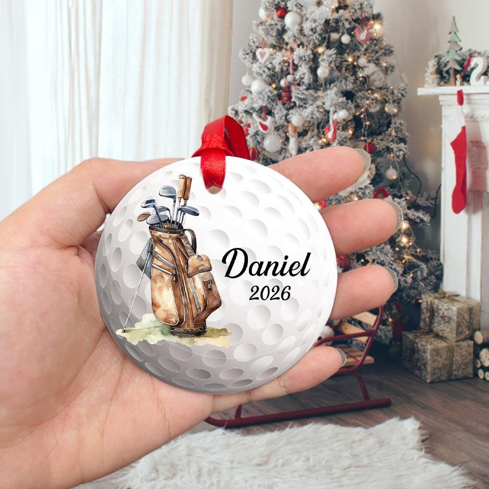 Golf Christmas Ornament - Personalized Custom 3D Inflated Effect Ceramic Ornament - Christmas Gift For Golf Lovers