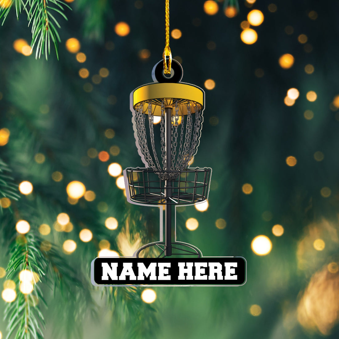 Disc Golf Christmas Ornament custom shaped acrylic ornament, alternate view 5