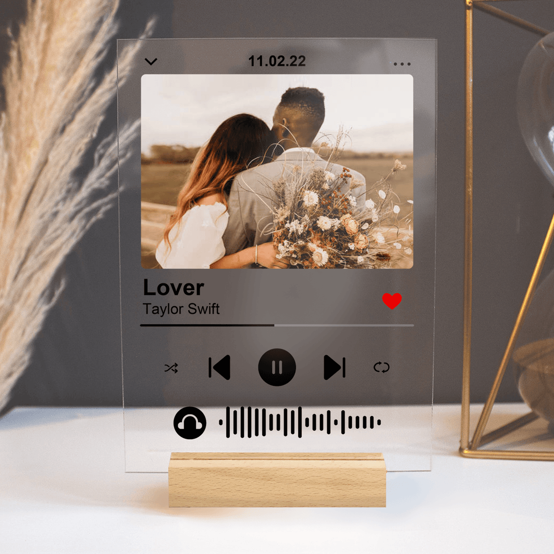 Music Plaque with Photo personalized led light u shaped, alternate view 5