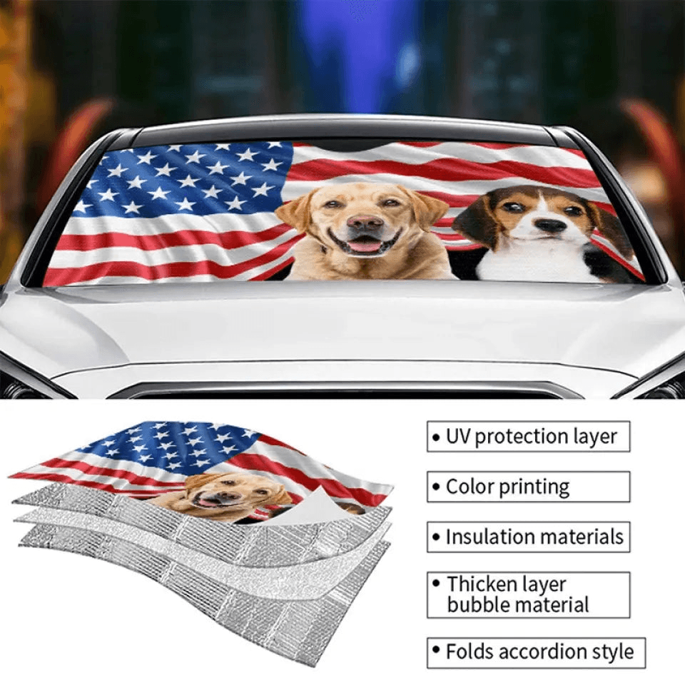 Custom Auto Windshield Sunshade, Car Window Protector sun shade, alternate view 4