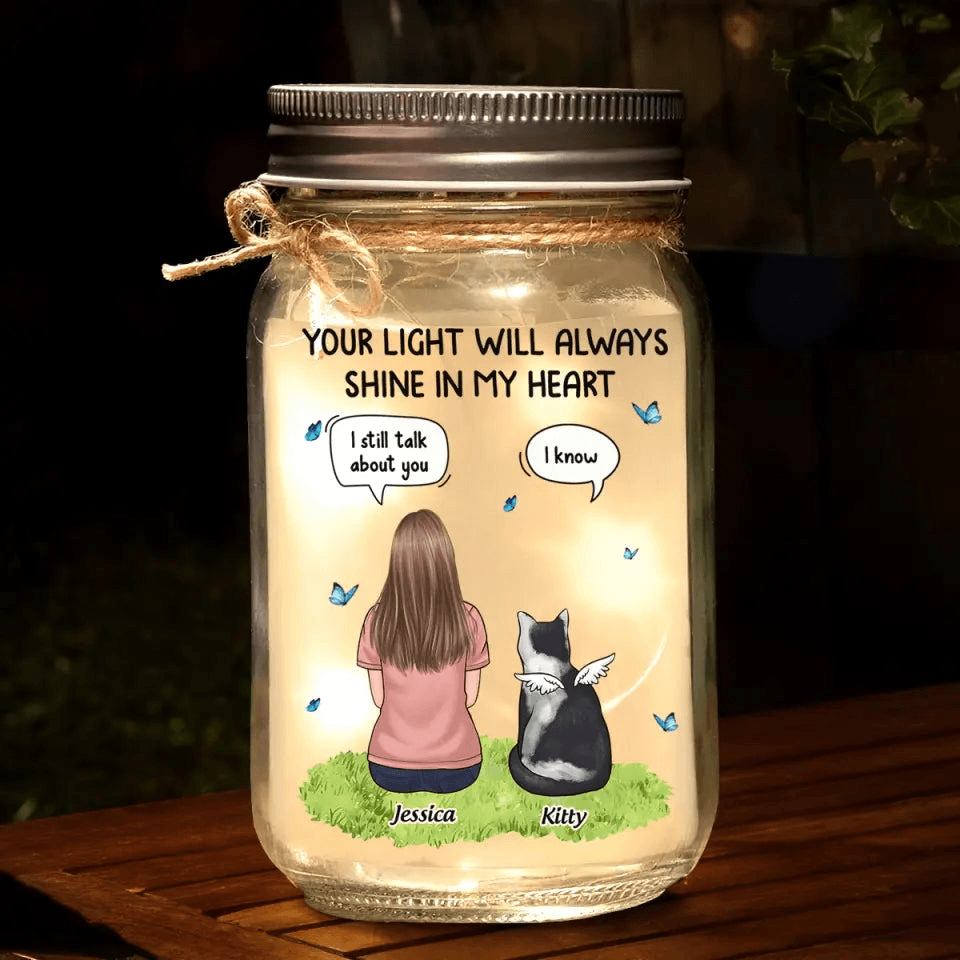 Personalized Mason Jar Memorial Light personalized mason jar light, alternate view 2