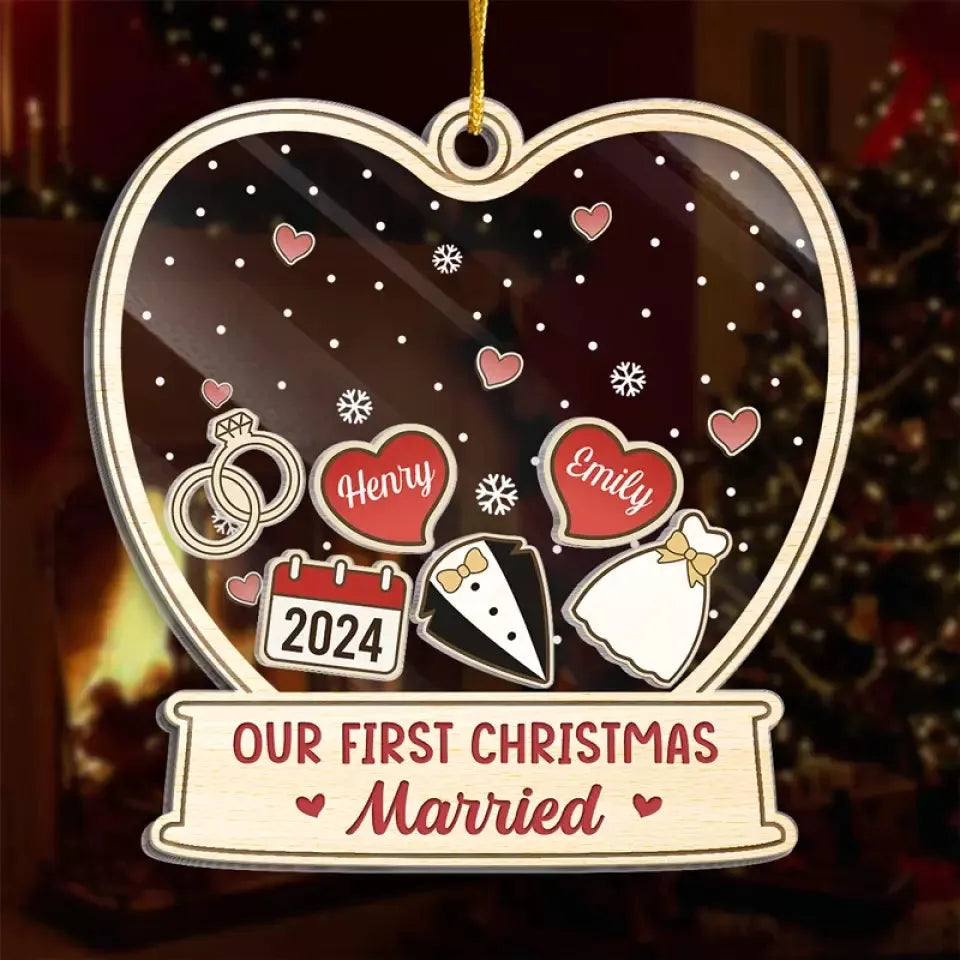 Love Is The Greatest Gift Of All - Custom 3 Layers Shaker Ornament - Personalized Christmas Gift For Couple, Husband, Wife, Anniversary