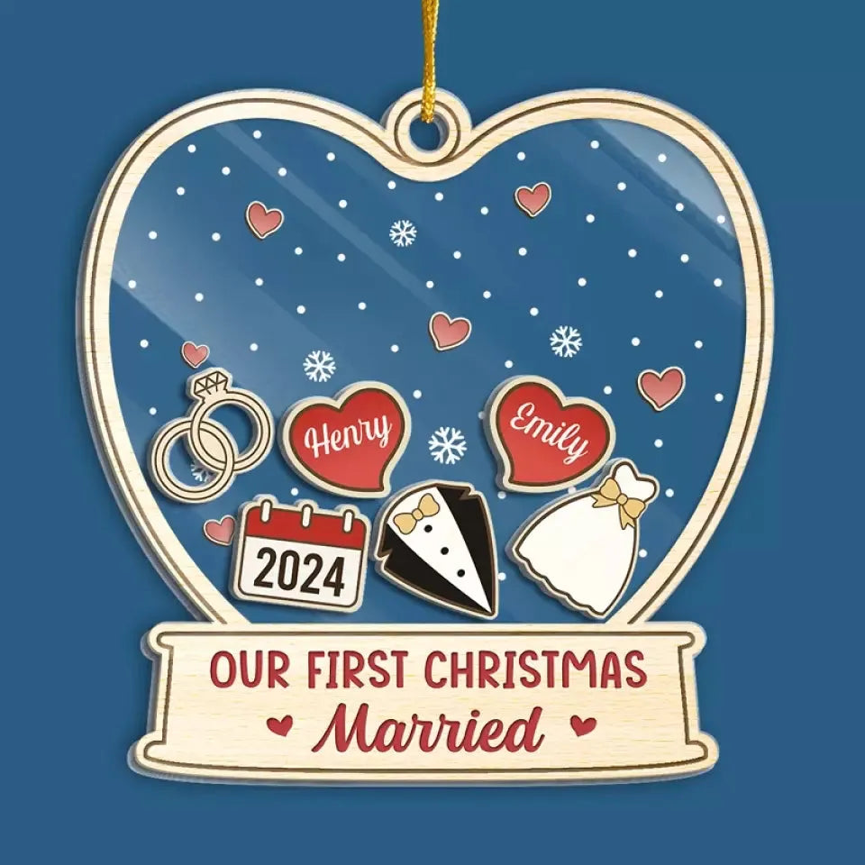 Love Is The Greatest Gift Of All - Custom 3 Layers Shaker Ornament - Personalized Christmas Gift For Couple, Husband, Wife, Anniversary