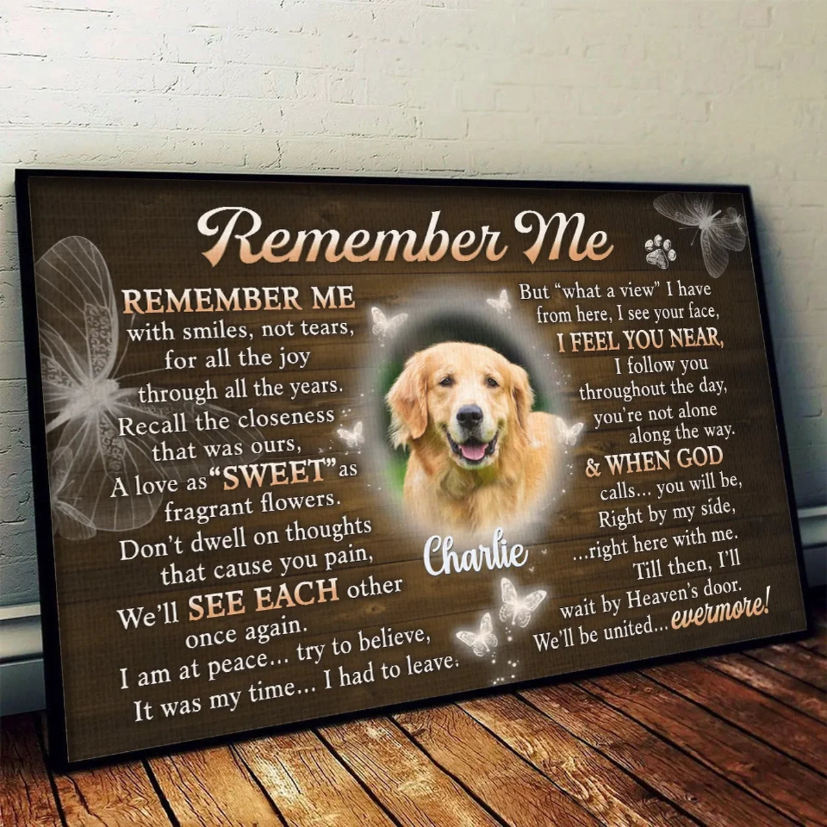Custom Photo You Will Be Right By My Side - Personalized Poster/Canvas - Memorial Gift For Dog Lovers, Cat Lovers, Pet Lovers
