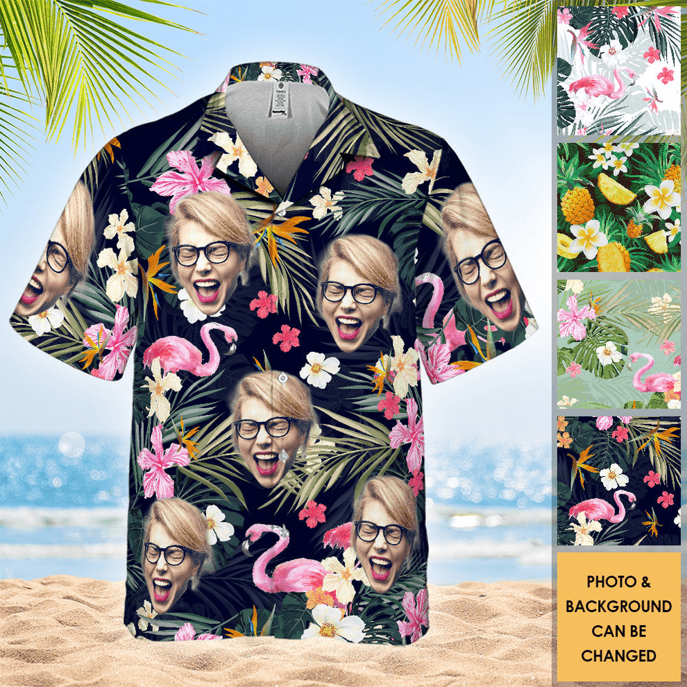 Custom Photo Upload Family Aloha Hawaiian Shirt personalized hawaiian shirt, main view