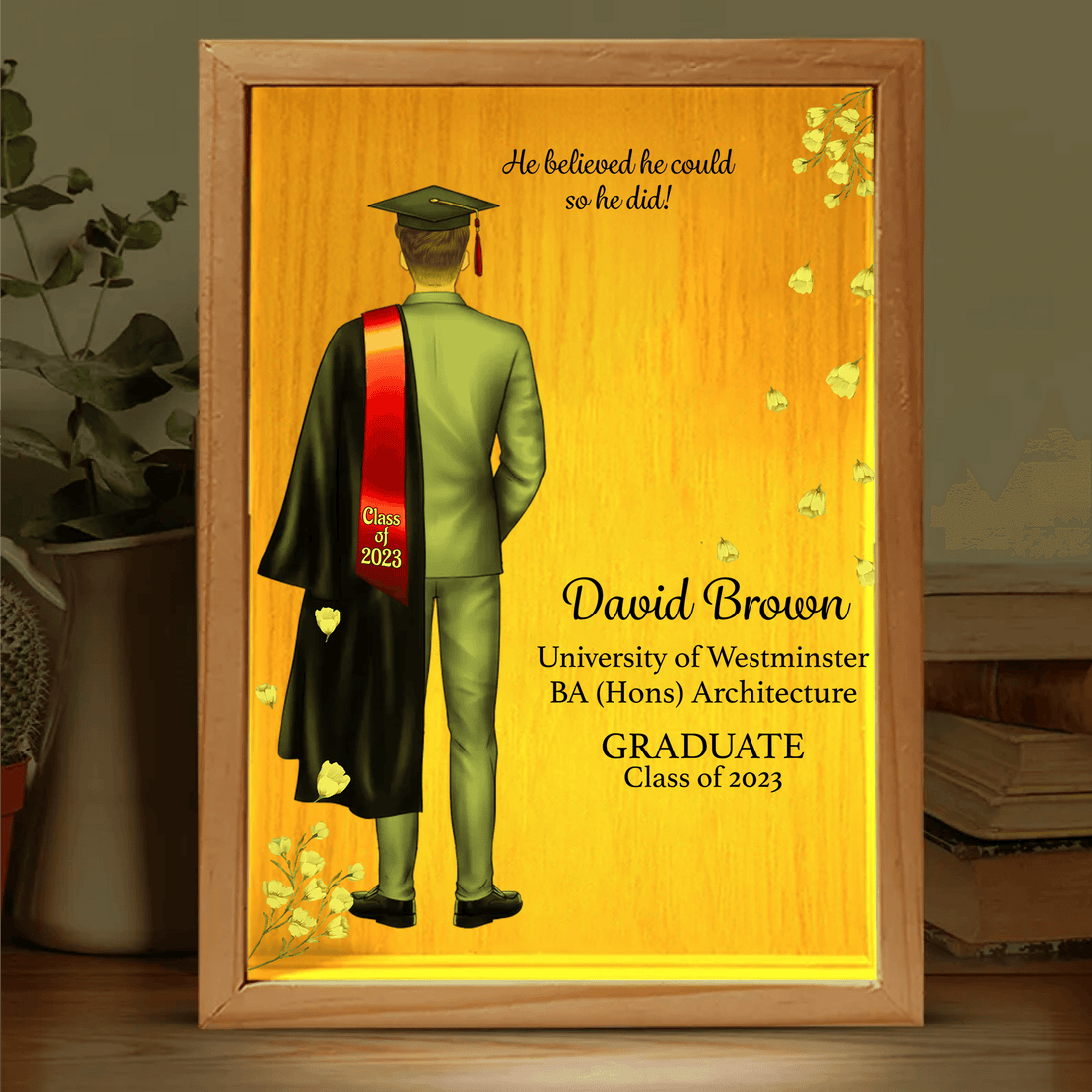Custom Graduation Gift frame light box, alternate view 5