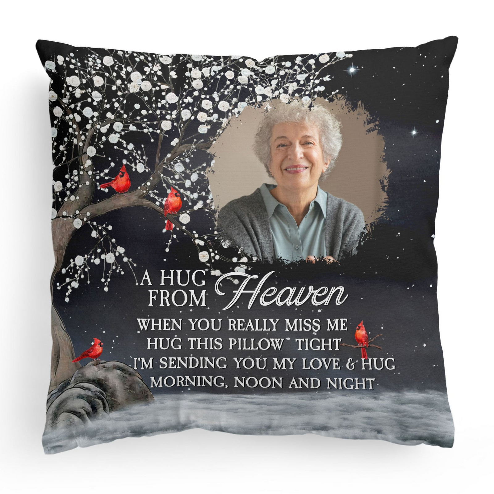 Custom Photo Memorial A Hug From Heaven - Personalized Custom Pillow - Memorial Gift For Family, Siblings, Friends