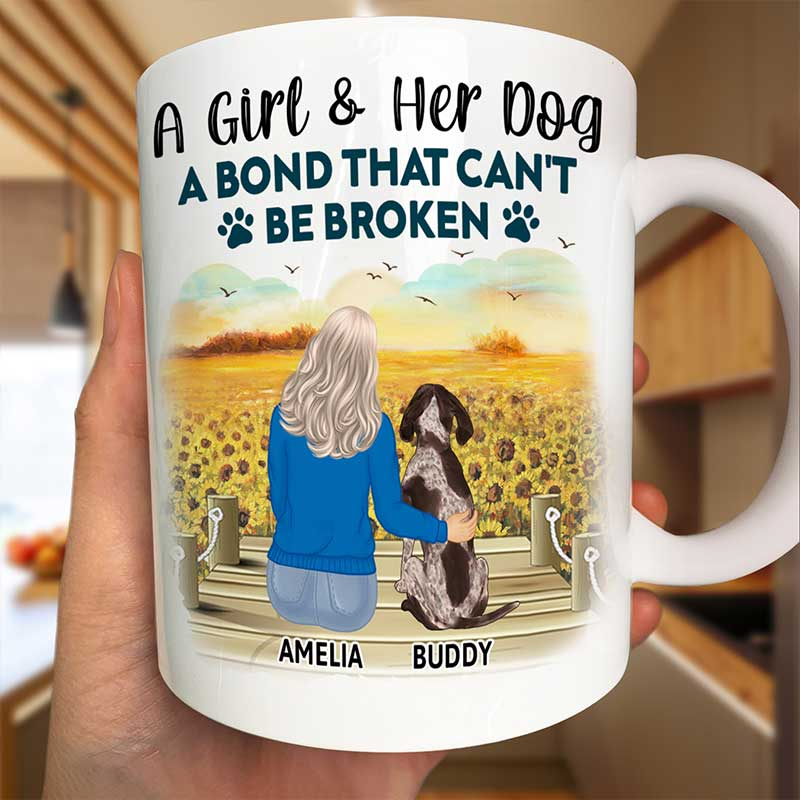 A Bond That Can't Be Broken For Him - Personalized Custom Mug - Gift For Him, Dog Lovers, Pet Lovers, Dog Dad