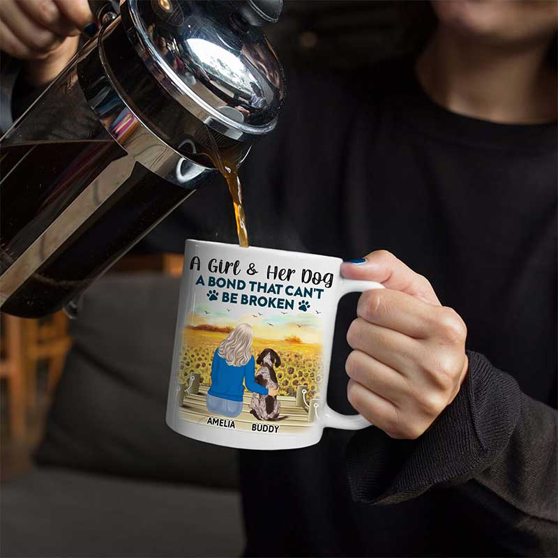 A Bond That Can't Be Broken For Him - Personalized Custom Mug - Gift For Him, Dog Lovers, Pet Lovers, Dog Dad