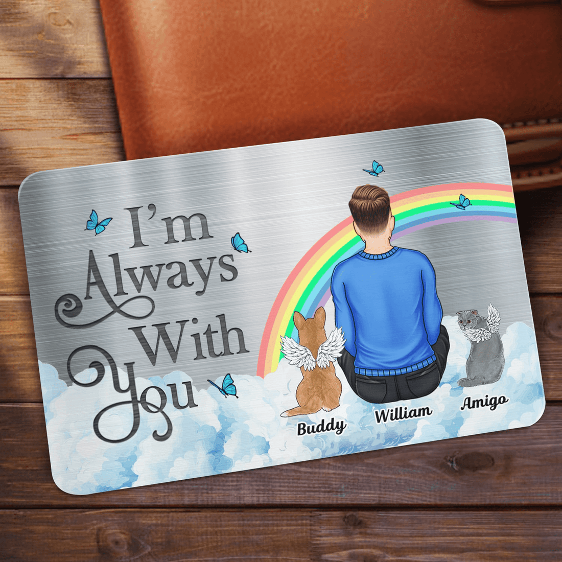Personalized I'll Carry You With Me Until I See You Again wallet card, alternate view 2