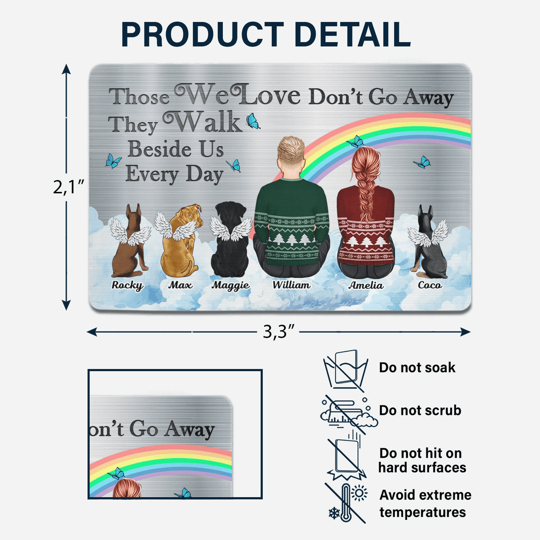 Personalized I'll Carry You With Me Until I See You Again wallet card, alternate view 6