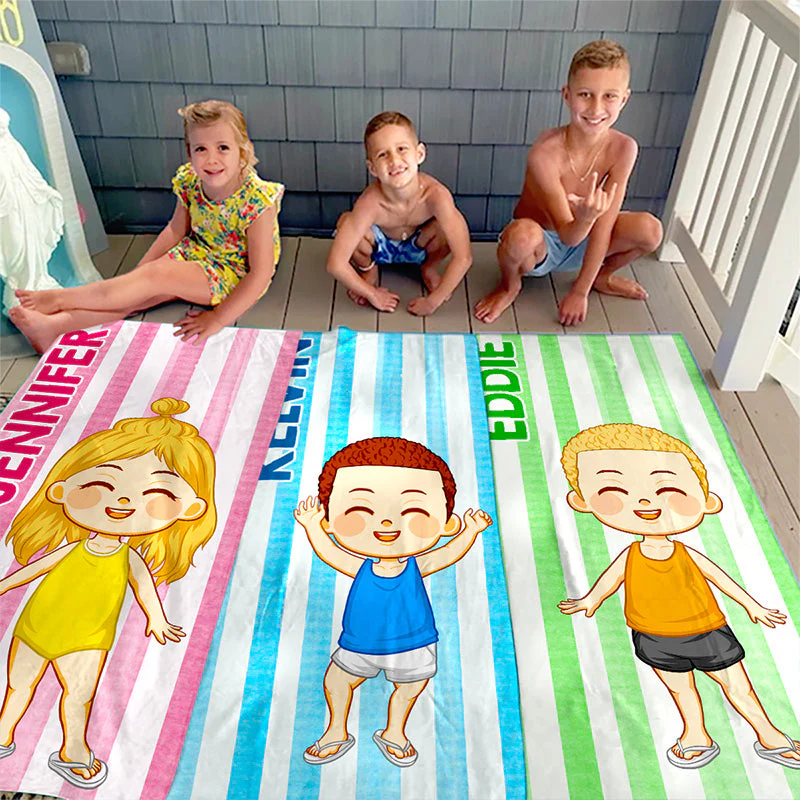 A Little Vitamin Sea - Personalized Custom Beach Towel - Gift for Kids, Grandkids, Son/Daughter