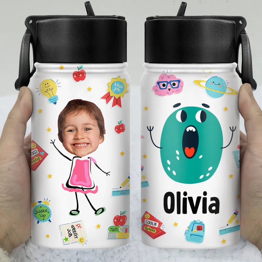 Custom Photo Letter School Kid bottle, alternate view 3