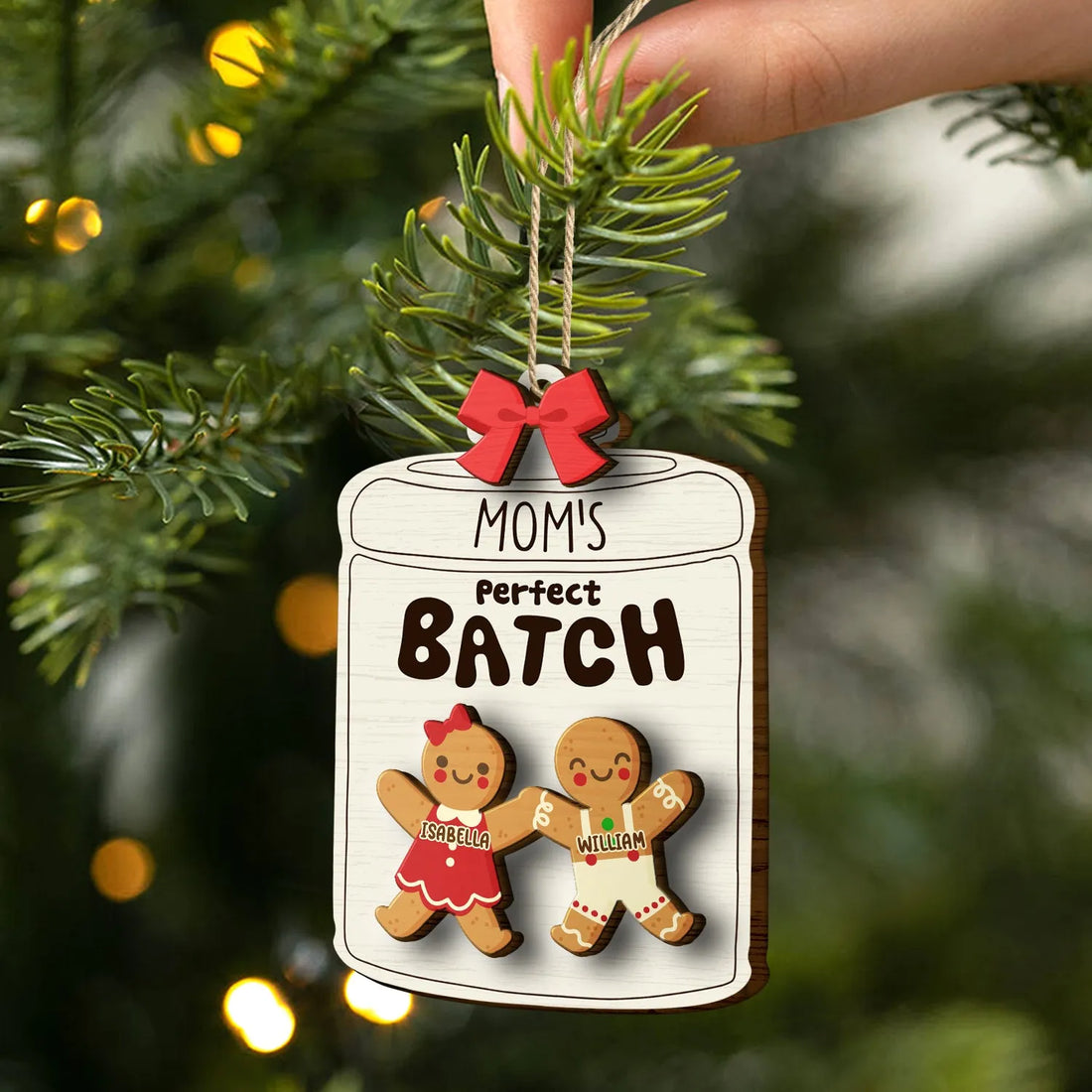 Grandma Grandpa Mom Dad Perfect Batch - Personalized Custom 2-layered Wood Ornament - Gift For Mom, Dad, Grandparents