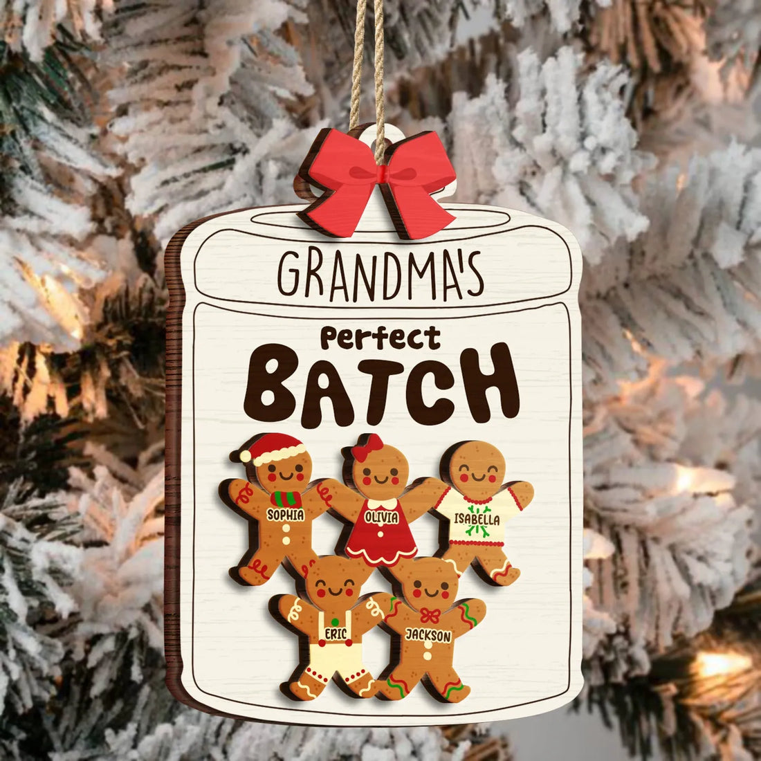 Grandma Grandpa Mom Dad Perfect Batch - Personalized Custom 2-layered Wood Ornament - Gift For Mom, Dad, Grandparents