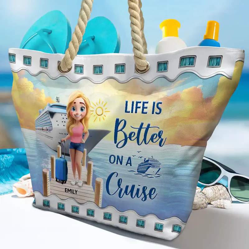 All My Cruise Crap Travel - Personalized Beach Bag - Gift For Her, Traveling Lovers