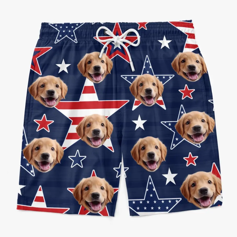 Custom Photo Dog & Cat Tropical Hawaiian Aloha - Personalized Unisex Beach Shorts - Summer Vacation Gift For Dog Lovers, Cat Lovers