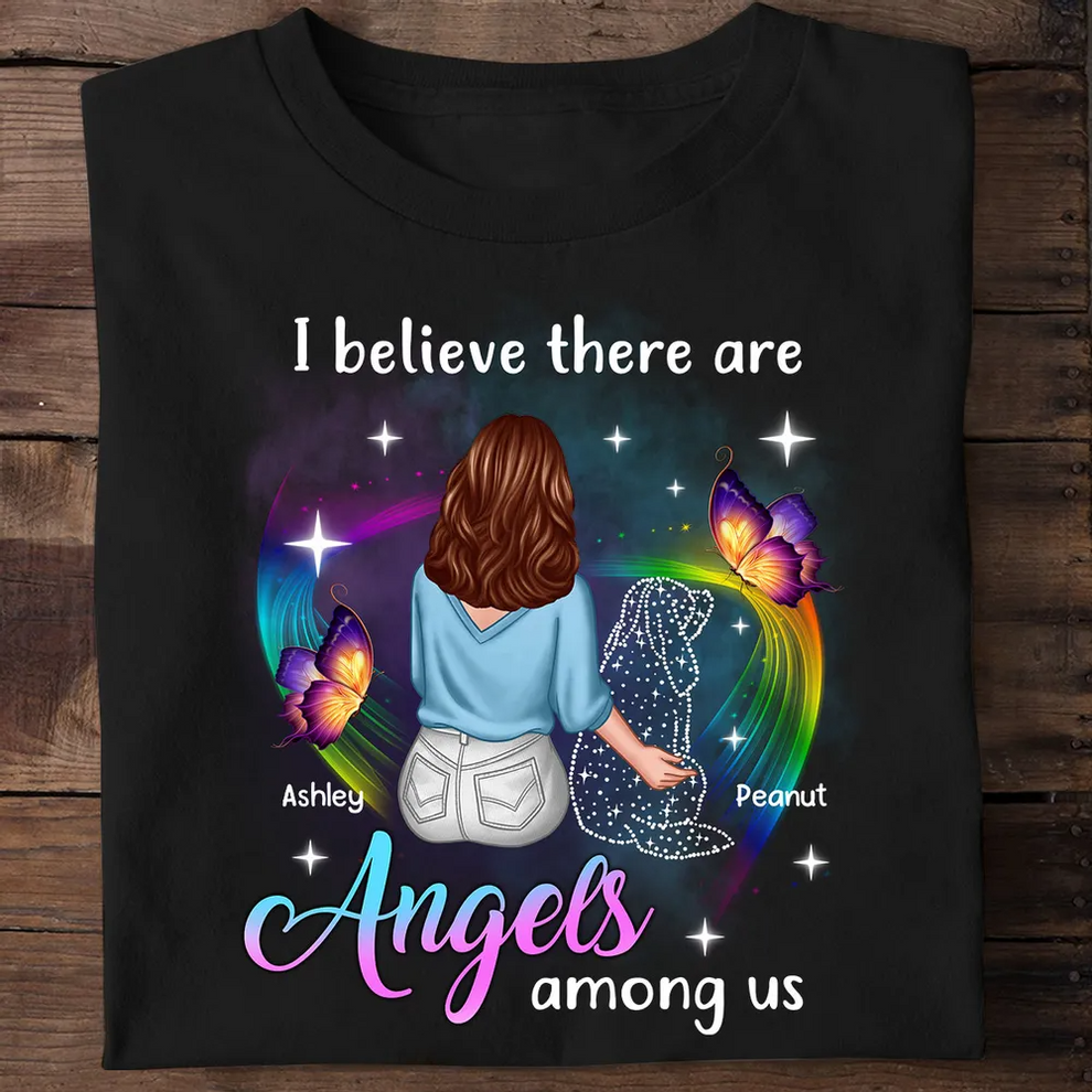 Personalized Angels Among Us Dog Memorial t-shirt, main view