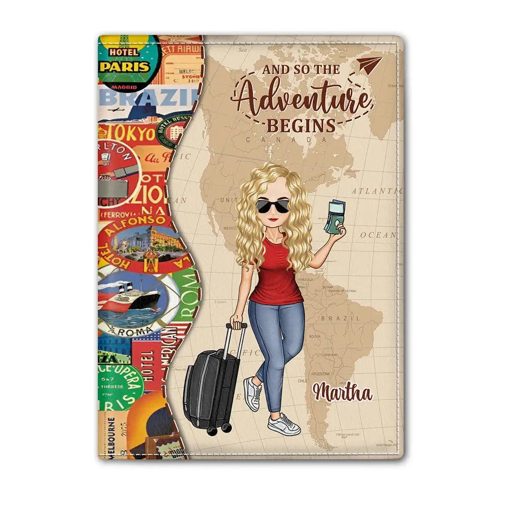 And So The Adventure Begins Travel Lovers - Personalized Custom Passport Cover - Gift For Him, Her, Traveling Lovers