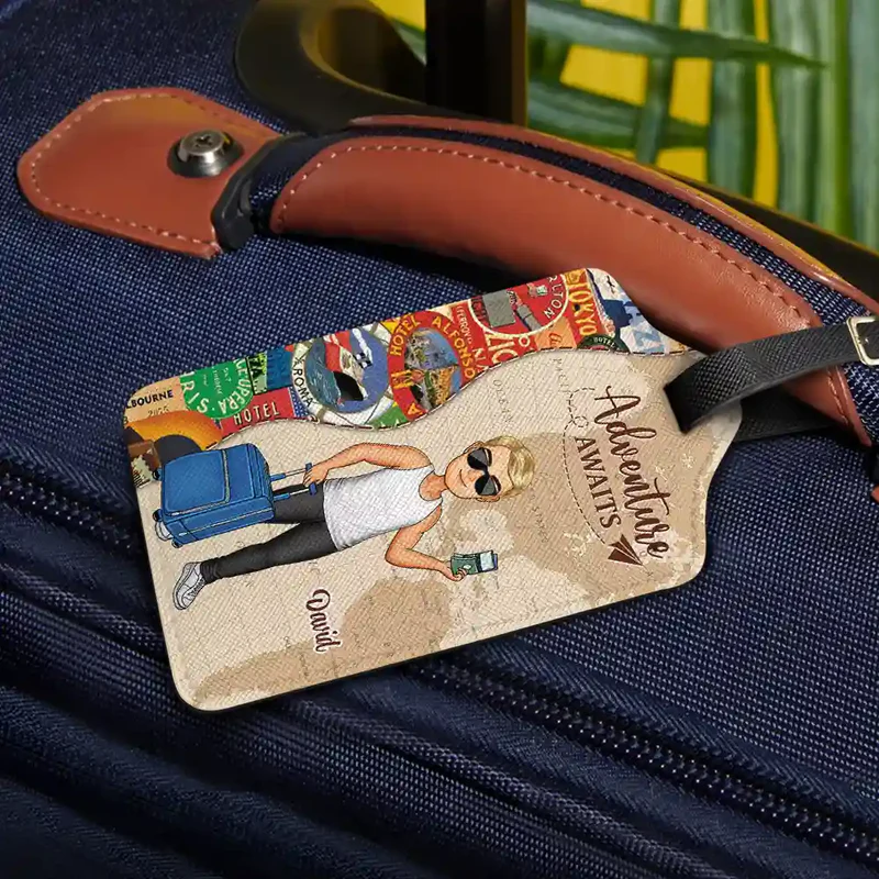 And So The Adventure Begins Travel Lover - Personalized Luggage Tag - Gift For Him, Her, Traveling Lovers