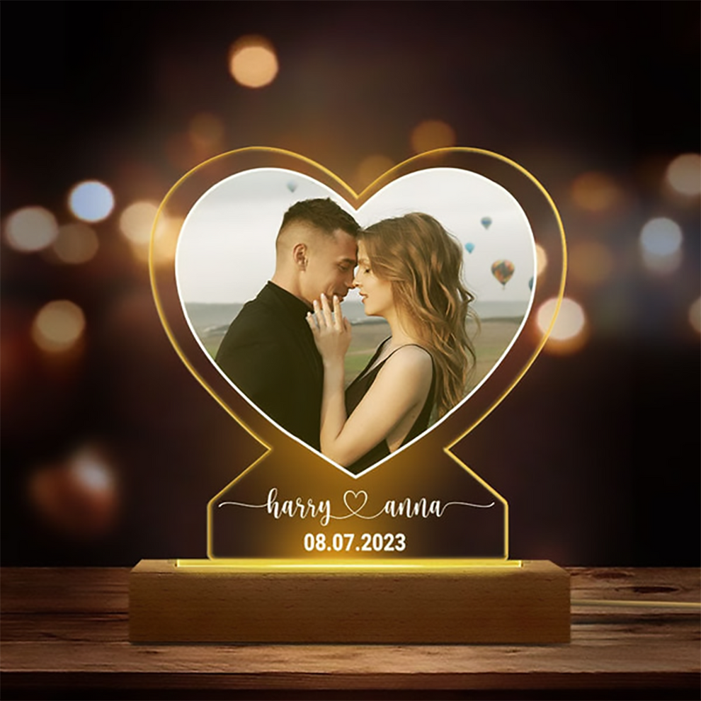 Custom Photo Anniversary Gift For Boyfriend And Girlfriend personalized led light multicolor, main view