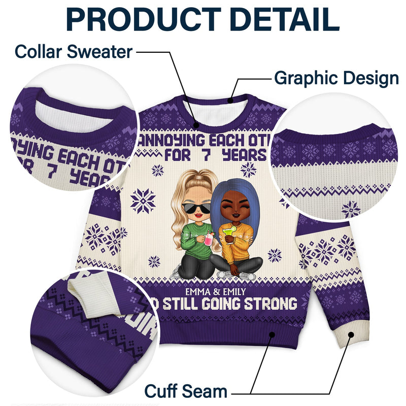 Personalized Annoying Each Other For Many Years Couple ugly Christmas sweater, alternate view 5