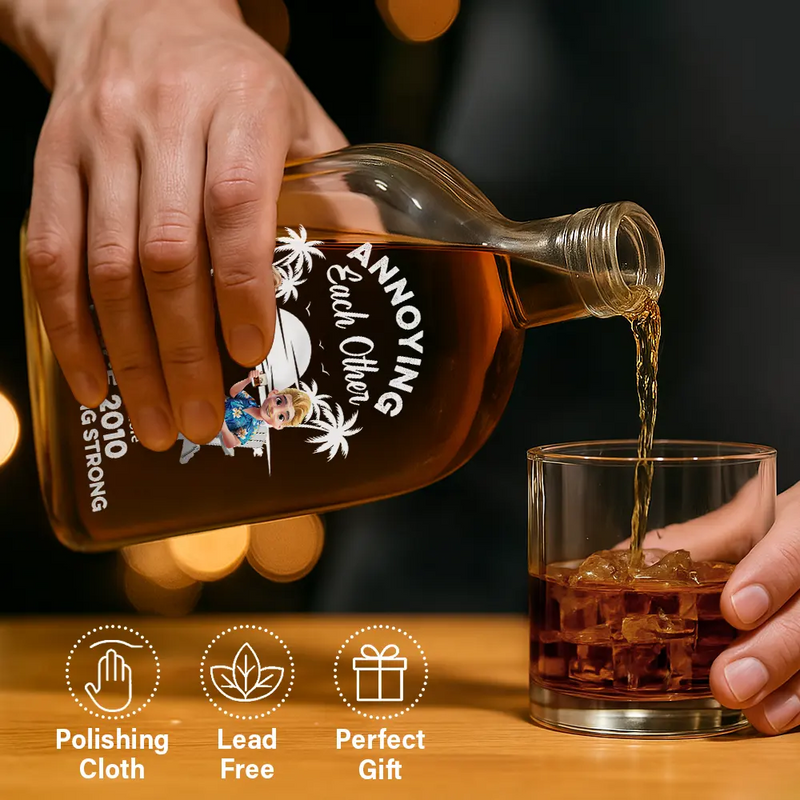 Couple Annoying Each Other Since - Personalized Whiskey Bottle - Gift For Him, Husband, Couples on Anniversary, Valentine's Day
