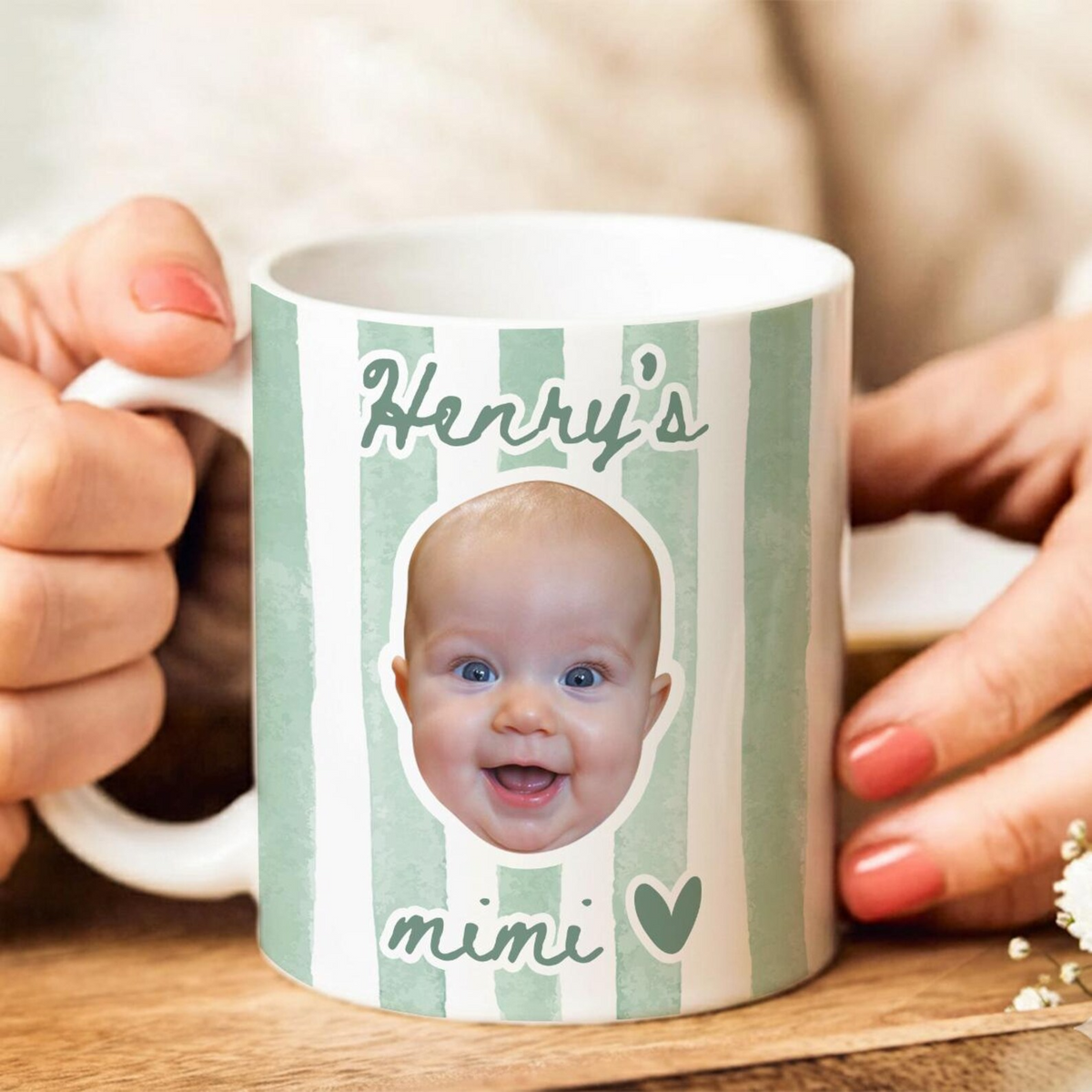 Custom Photo Kid Face - Personalized Custom Mug - Gift For Grandma, Grandpa, Mom, Dad