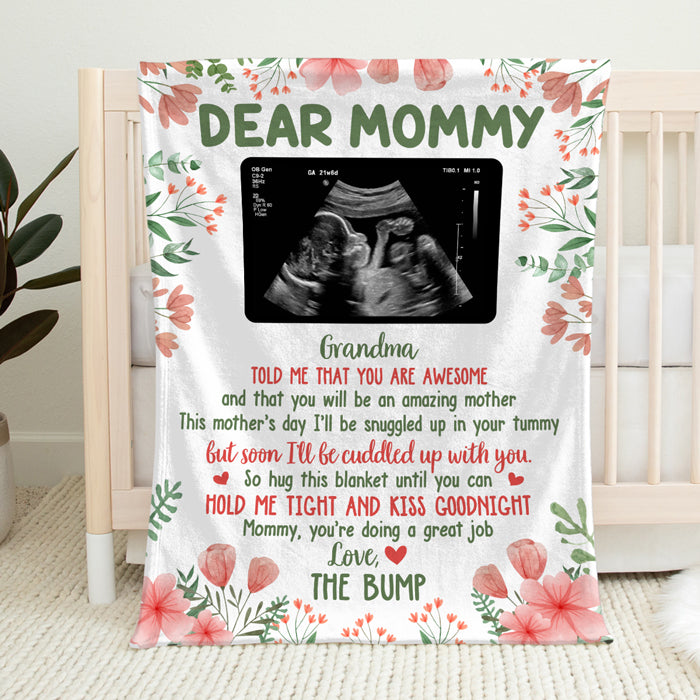 Custom Photo Soon I’ll Be Cuddled Up With You - Personalized Custom Blanket - Baby Shower, Gender Reveal Gifts For New Moms, New Dads, New Parents