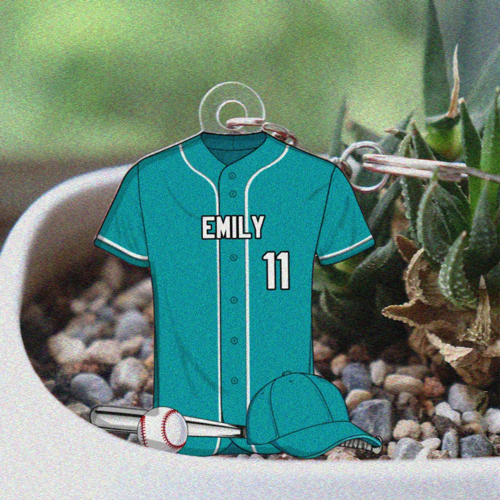 Baseball Shirt Personalized Acrylic Keychain, alternate view 5