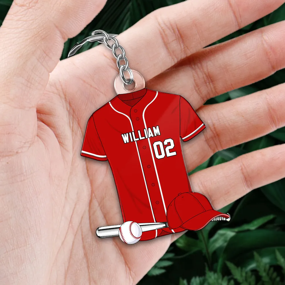 Baseball Shirt Personalized Acrylic Keychain, alternate view 3