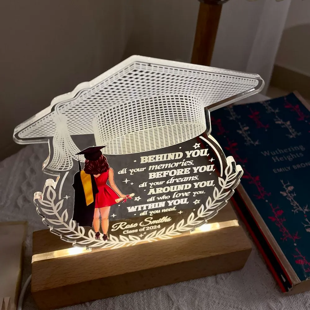Personalized Behind You All Your Memories Graduation Gift led light, alternate view 8